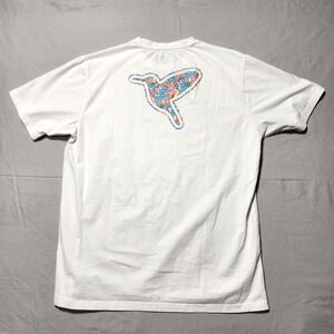 men's BIRDDOGS white‎ crewneck T-Shirt colorful Logo graphic cotton size XL